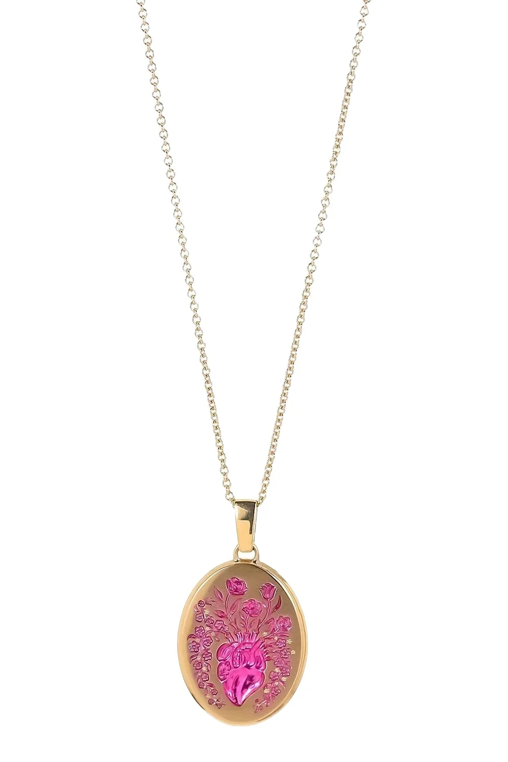 CASTRO SMITH Fuchsia Large Heart Pendant Necklace