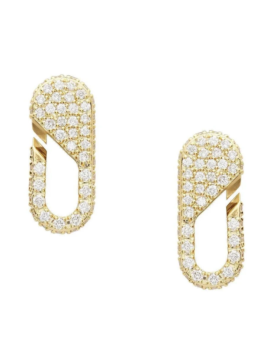 Full Diamond Link Earrings Full Diamond Link Earrings