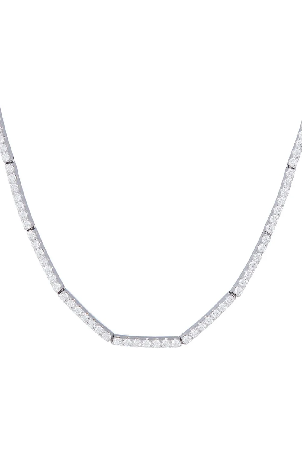 Full Diamond Necklace - 15in - White Gold Full Diamond Necklace - 15in - White Gold