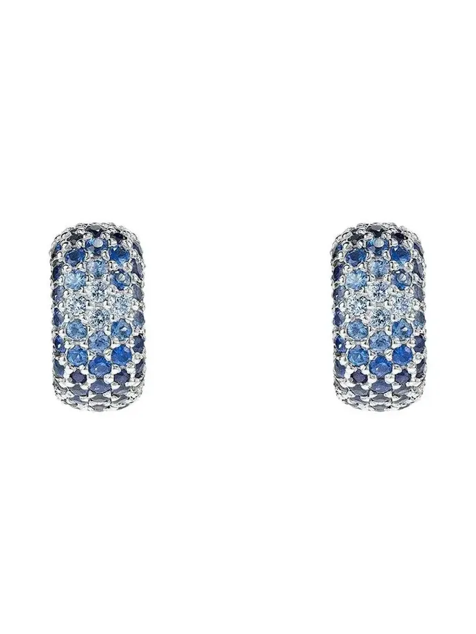 Full Pave Blue Sapphire Ghost Earrings Full Pave Blue Sapphire Ghost Earrings