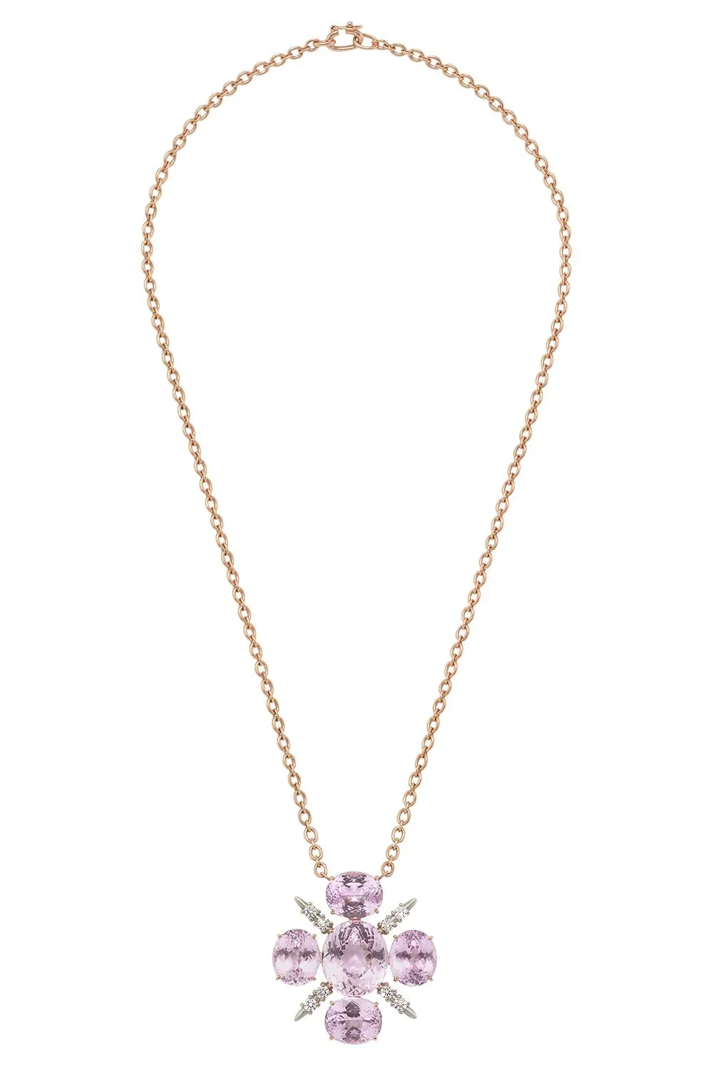 Gemmy Gem Mosaic Kunzite Diamond Necklace Gemmy Gem Mosaic Kunzite Diamond Necklace