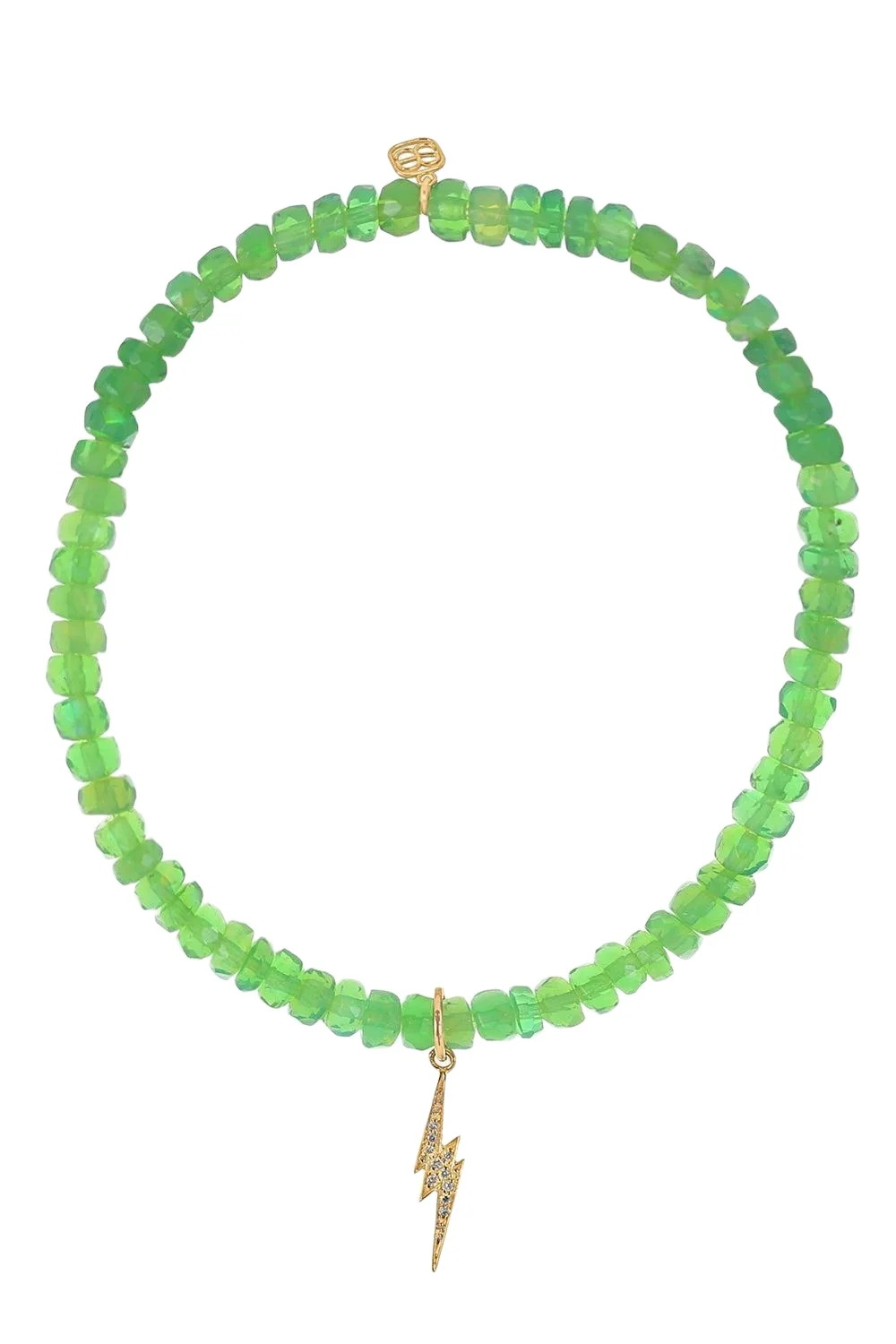 Green opal Small Lightening Bolt Charm Bracelet Green opal Small Lightening Bolt Charm Bracelet