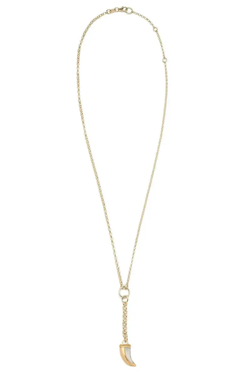 Foundrae Green Prasiolite Small La Loba Claw Belcher Necklace | Image 1 Foundrae Green Prasiolite Small La Loba Claw Belcher Necklace | Image 1