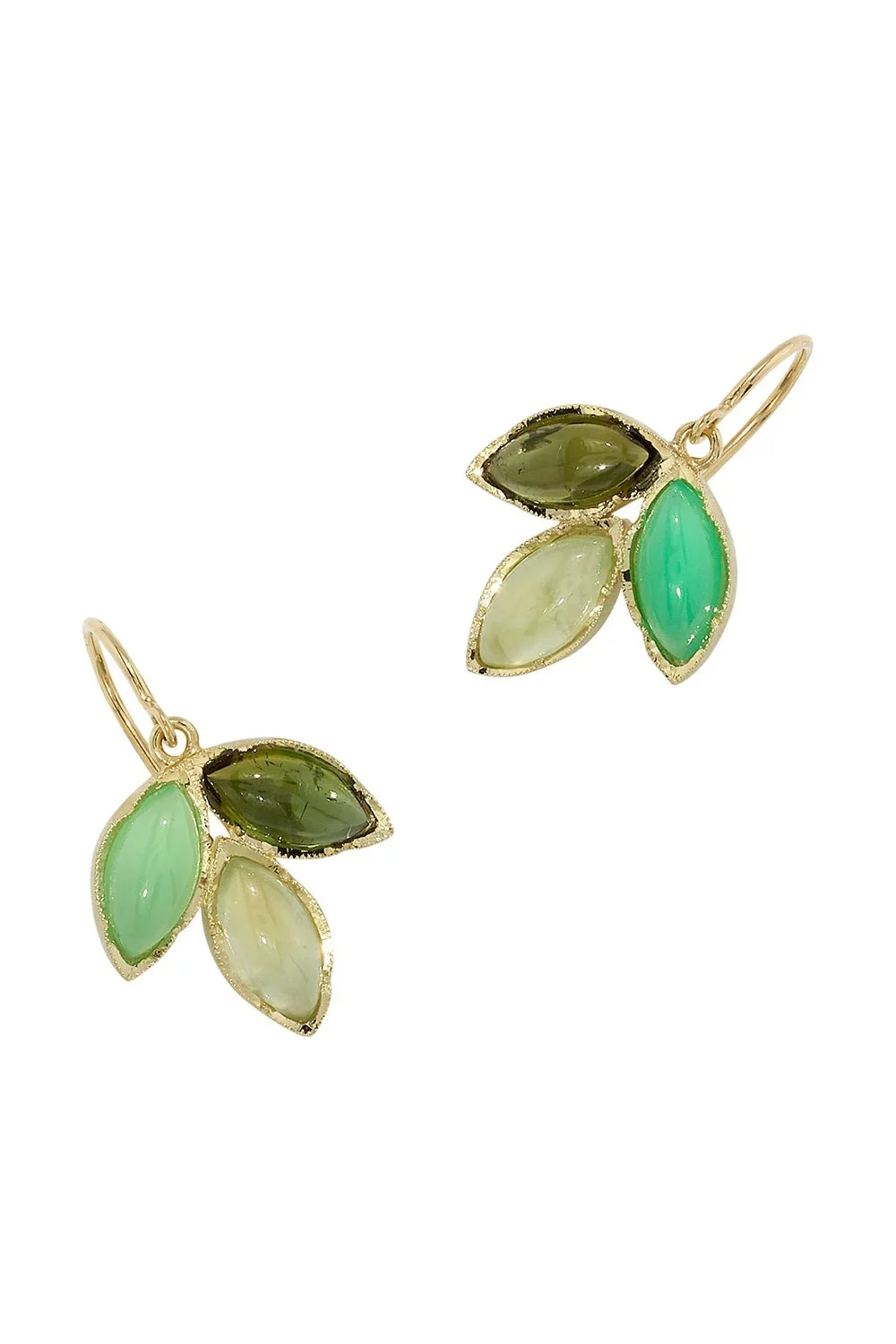 IRENE NEUWIRTH JEWELRY Green Tourmaline Three Marquise Earrings