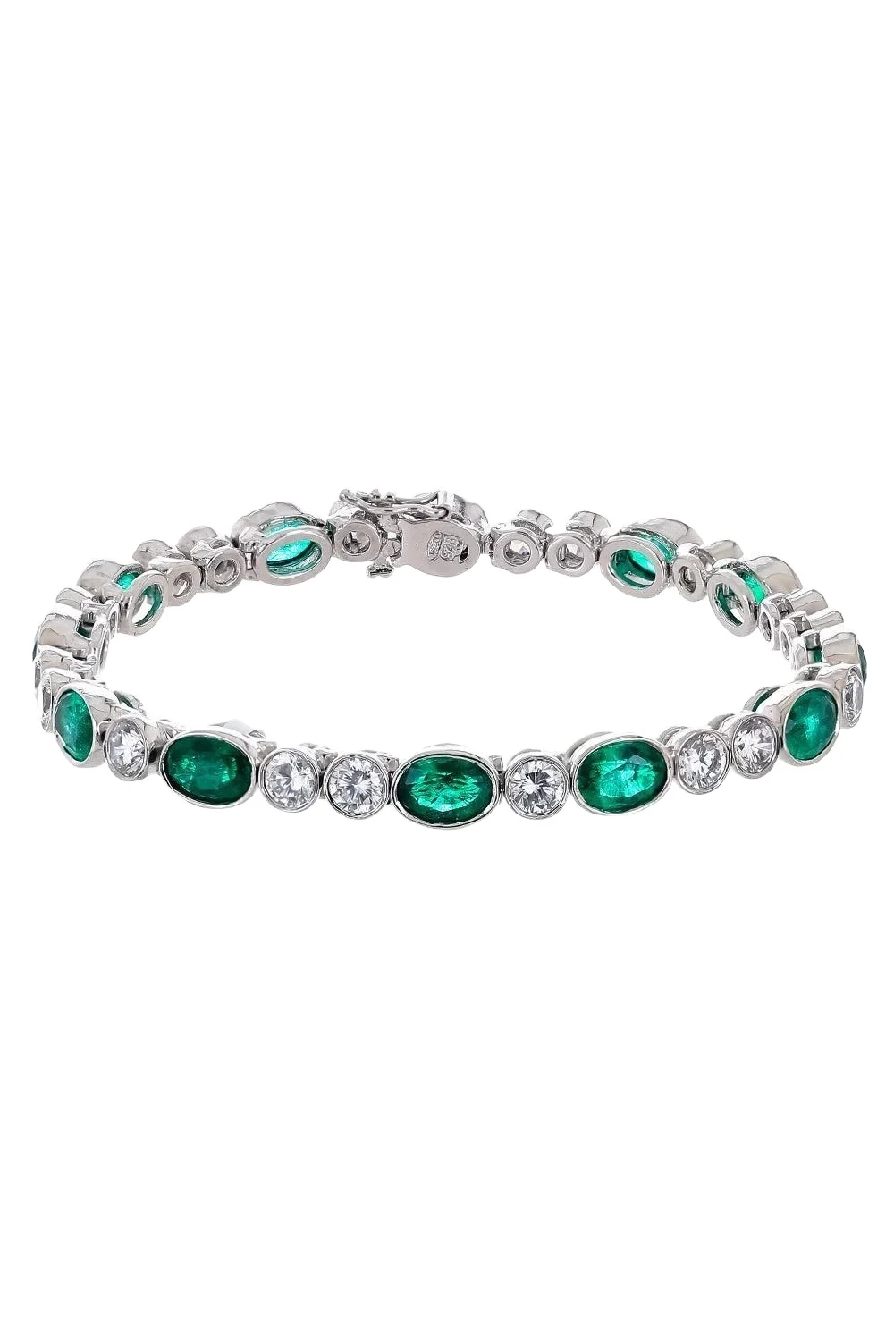FANTASIA by DESERIO Green White Tennis Bracelet