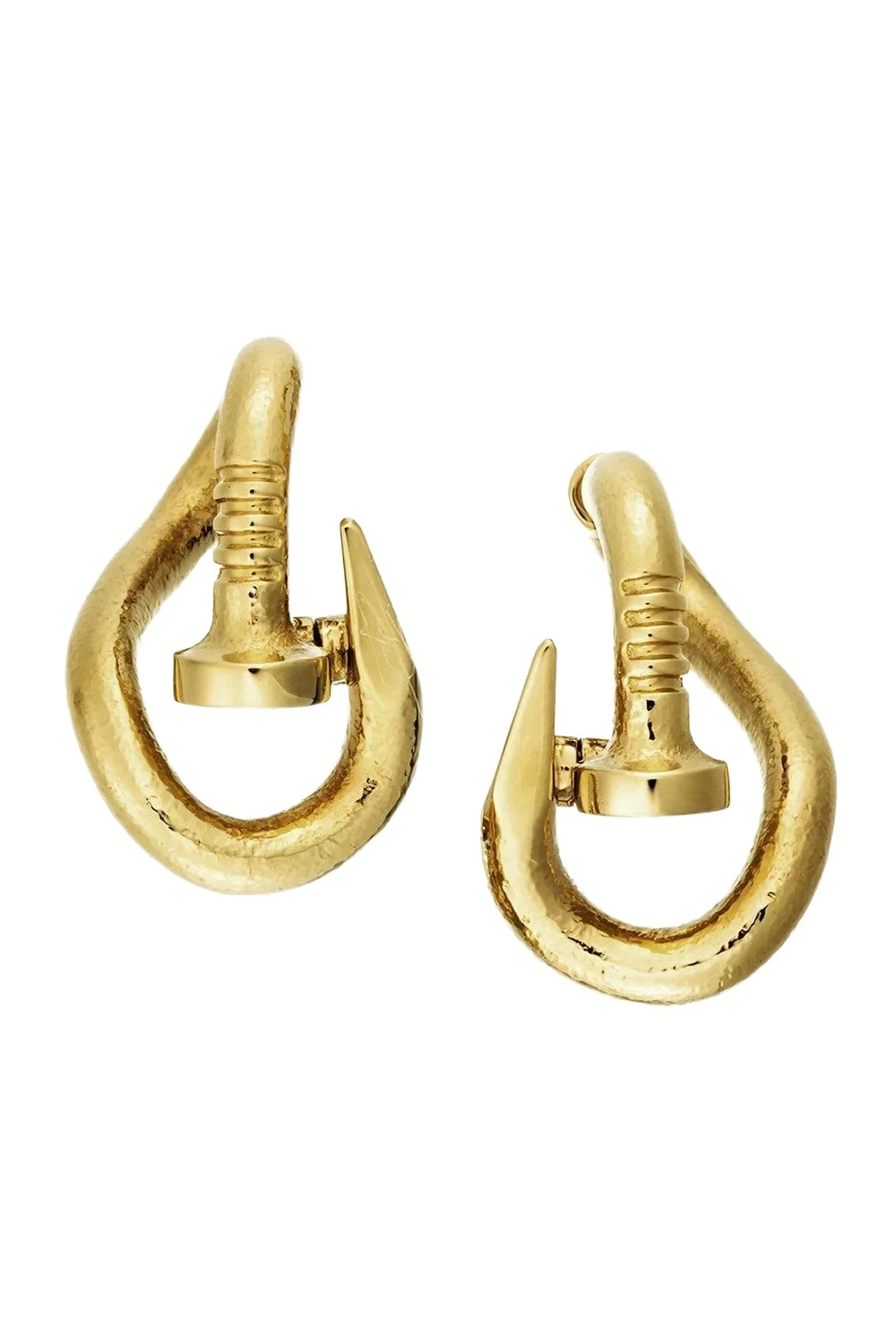 Hammered Bent Nail Earrings Hammered Bent Nail Earrings