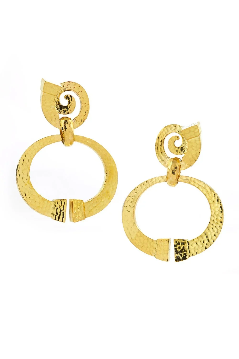 Hammered Square Nail Doorknocker Earrings