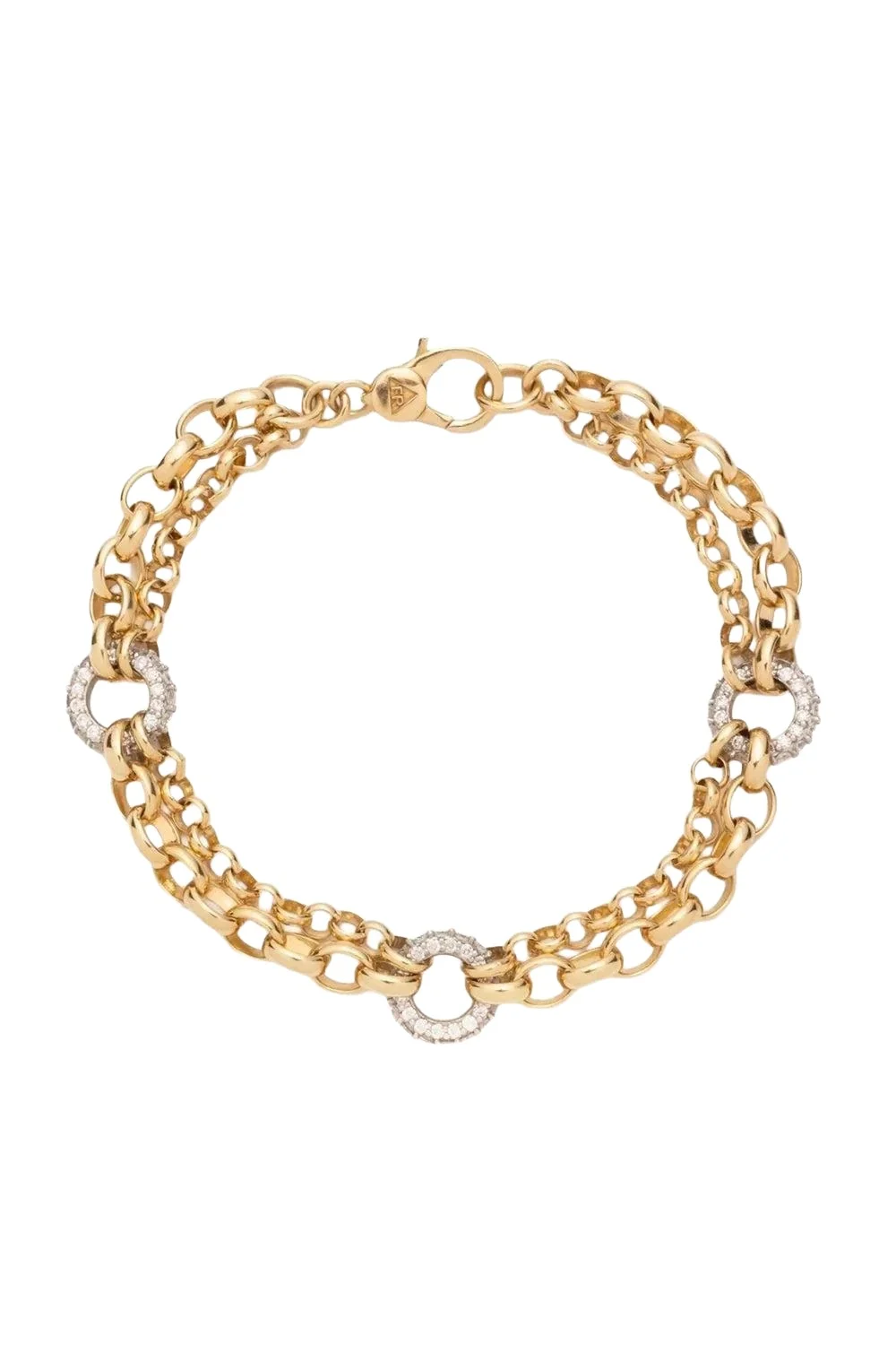 Foundrae Heavy Mixed Belcher Diamond Bracelet