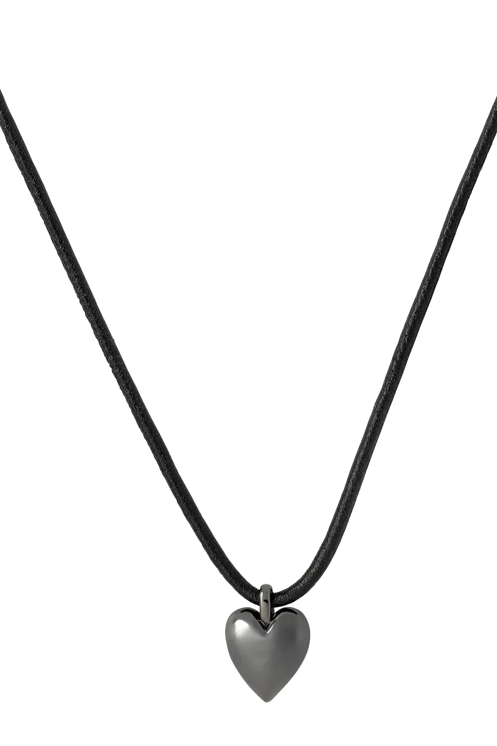 Hematite Puffy Heart Choker Necklace Hematite Puffy Heart Choker Necklace