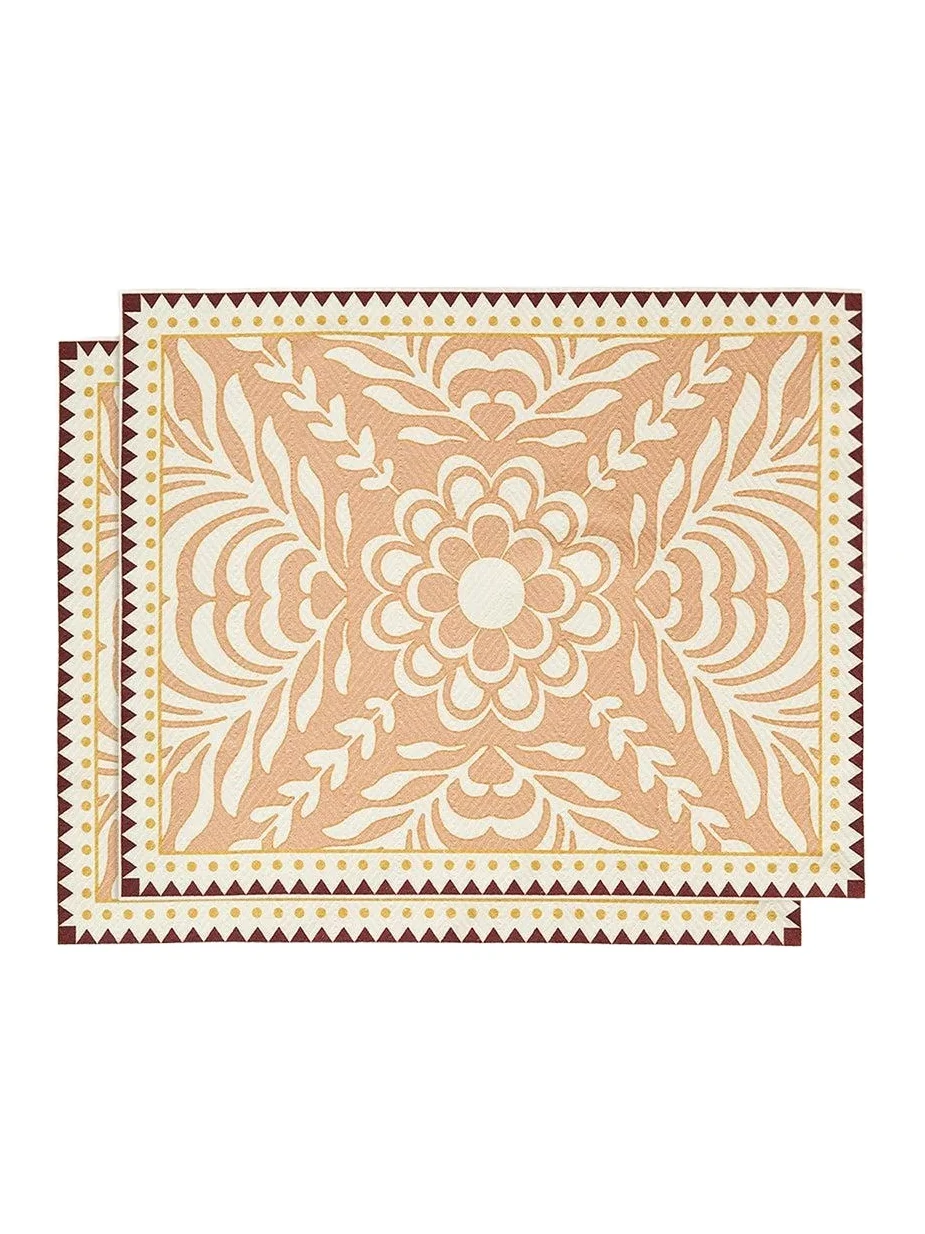 La DoubleJ Herringbone Placements Set Of 2 - Tudor Pink