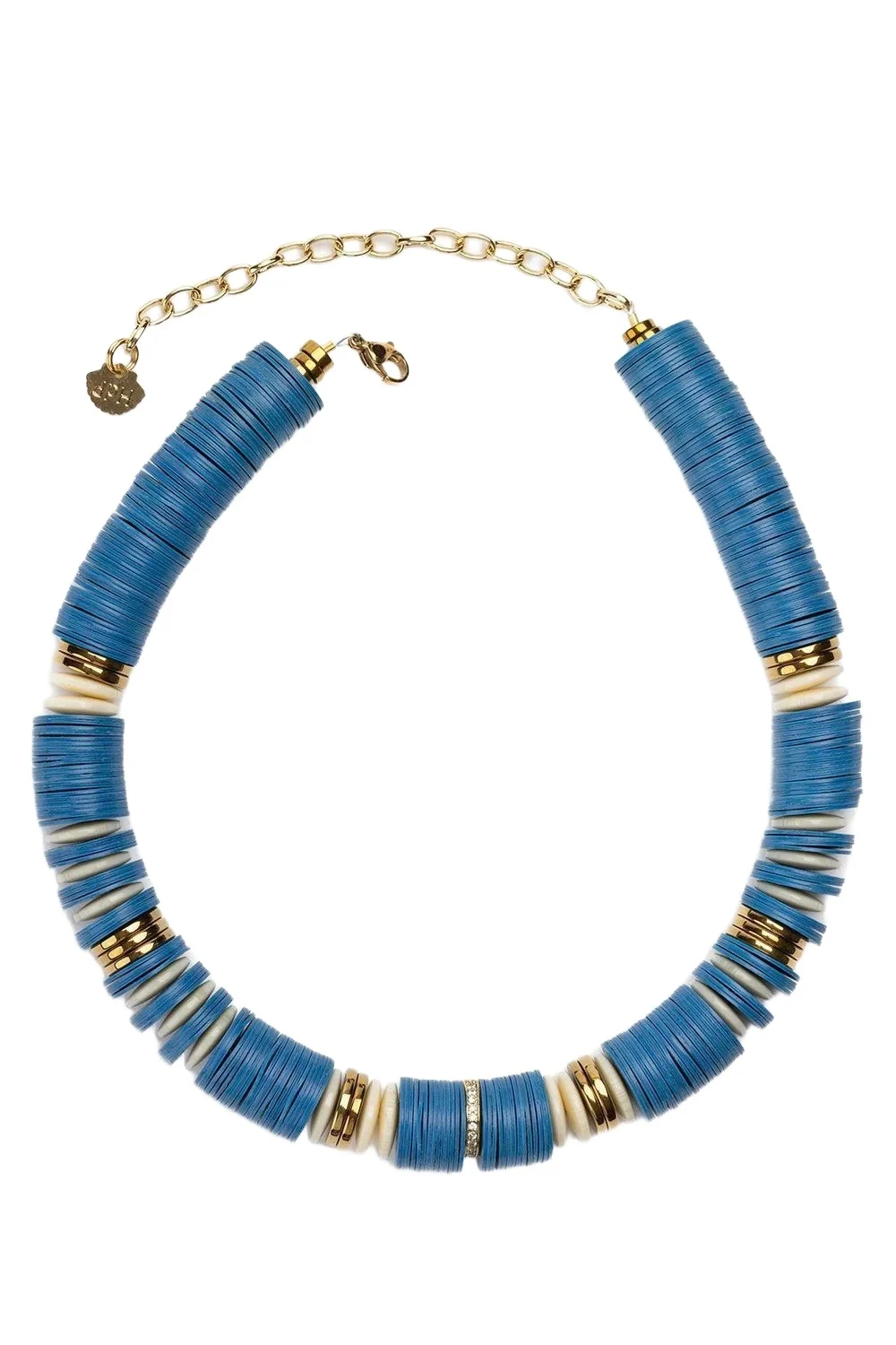 Jaipur Blue Maria White Rondelle Necklace Jaipur Blue Maria White Rondelle Necklace
