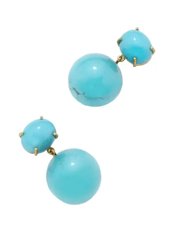 IRENE NEUWIRTH JEWELRY Kingman Turquoise Oval Gumball Earrings
