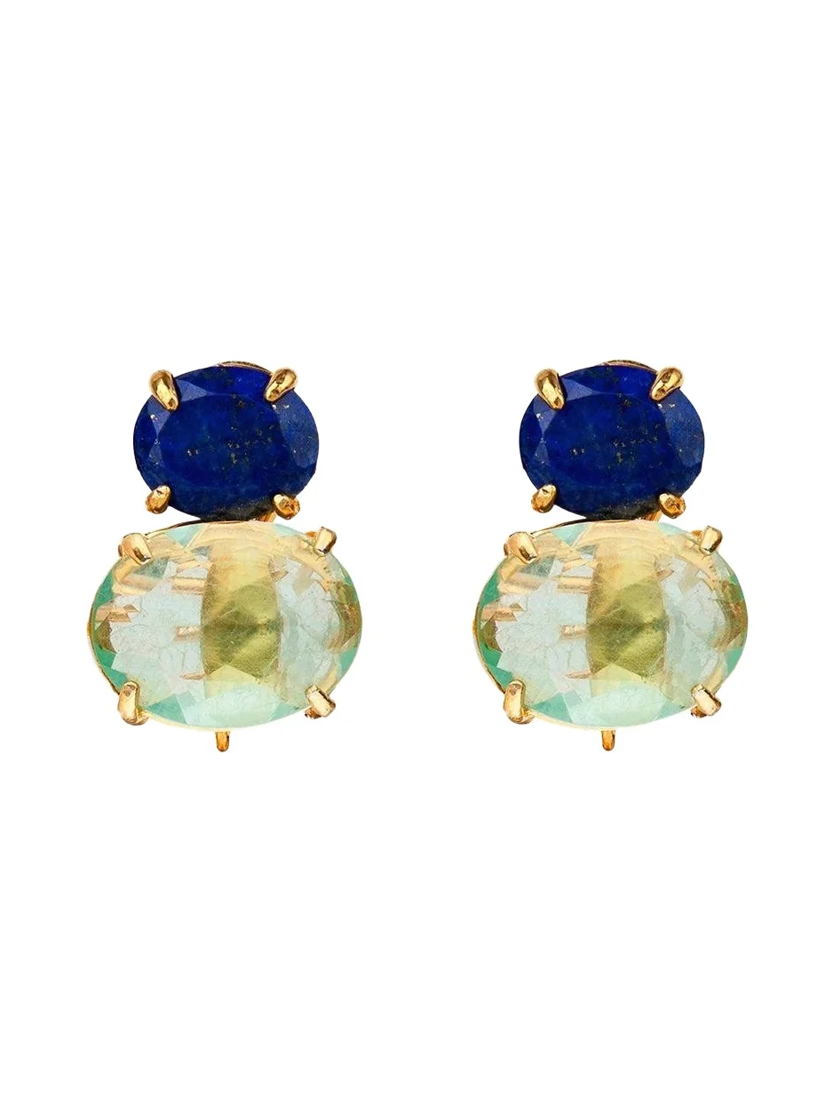 Lapis Green Quartz Earrings Lapis Green Quartz Earrings