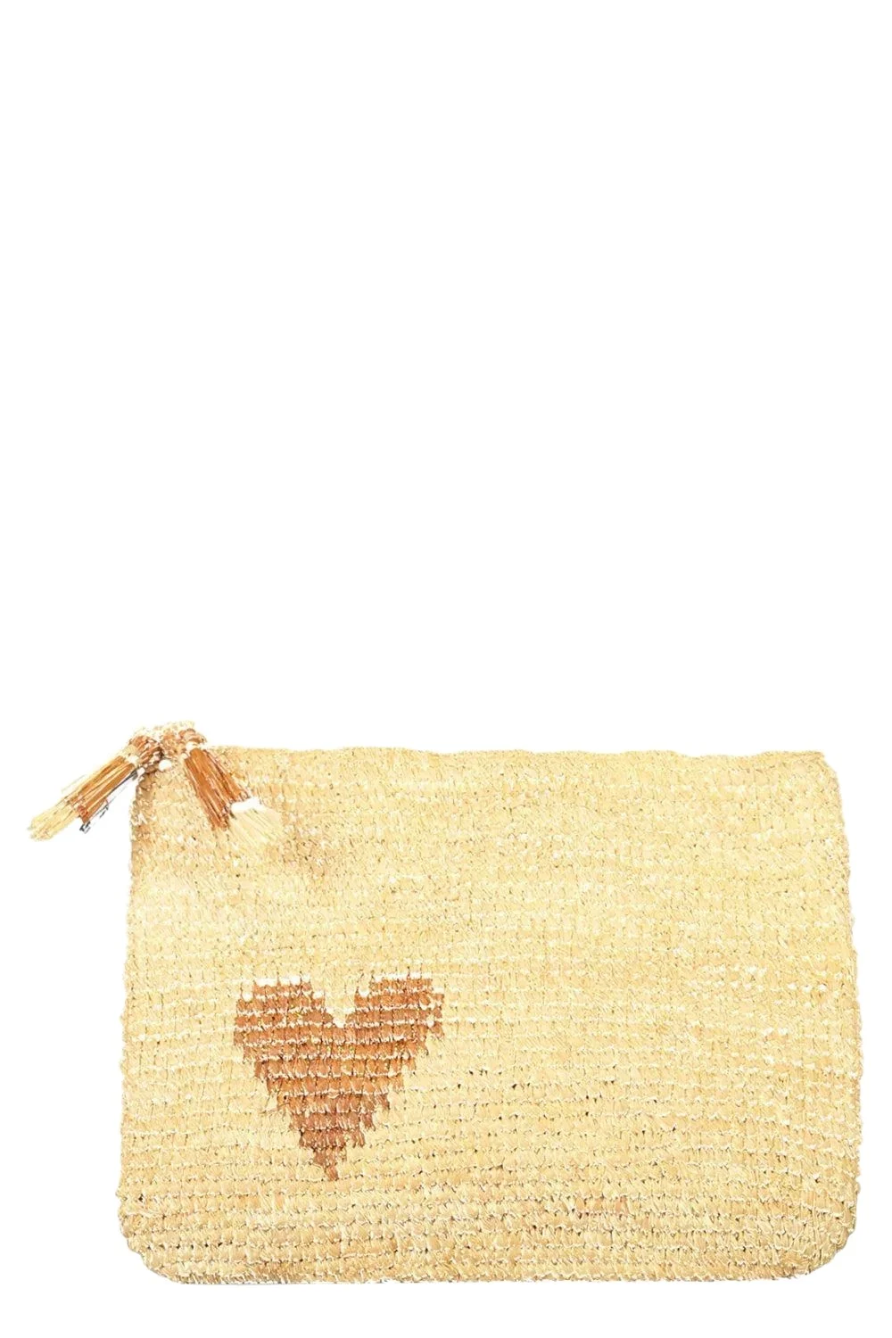 AERIN LAUDER Large Heart Pouch - Natural