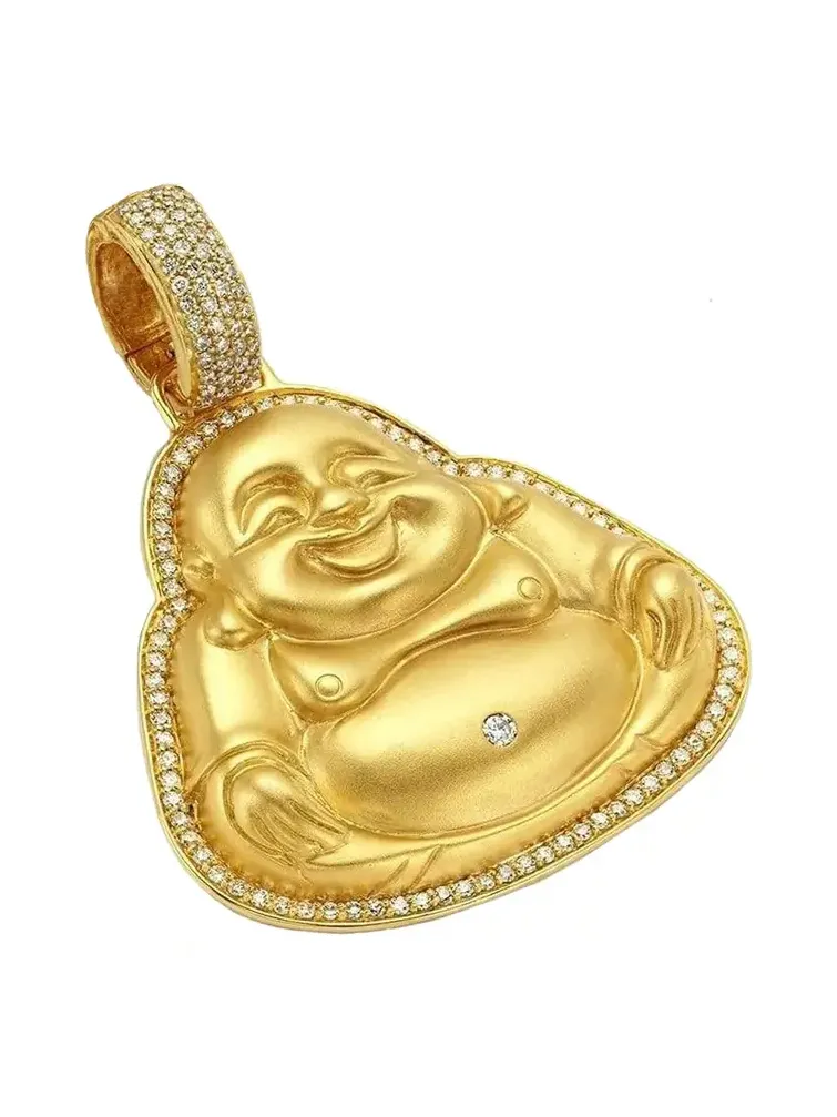 Large Matte Happy Buddha Pendant