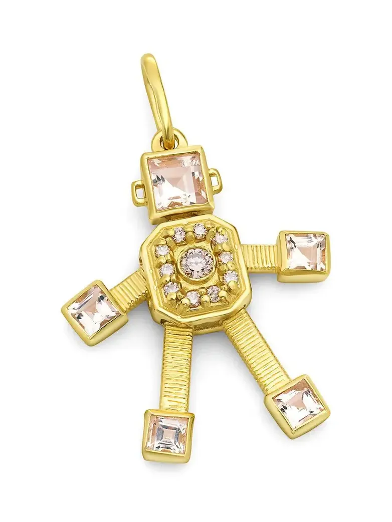 Large Morganite Sogno Van Robot Pendant