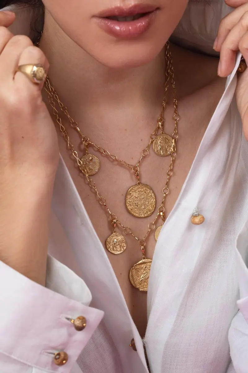 Azlee Large Zodiac Diamond Coin Charm | Thumbnail 4