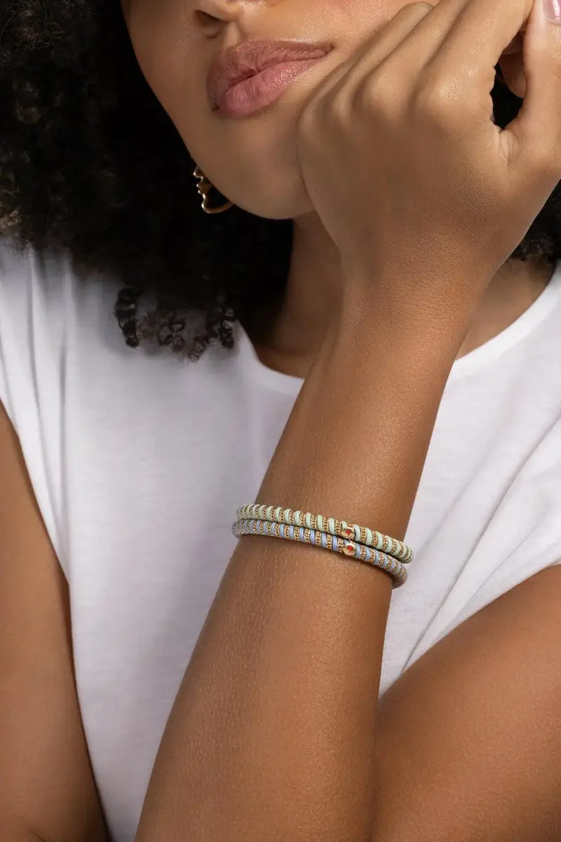 ROBERTO DEMEGLIO Light Blue Gio Stretch Bracelet | Thumbnail 4