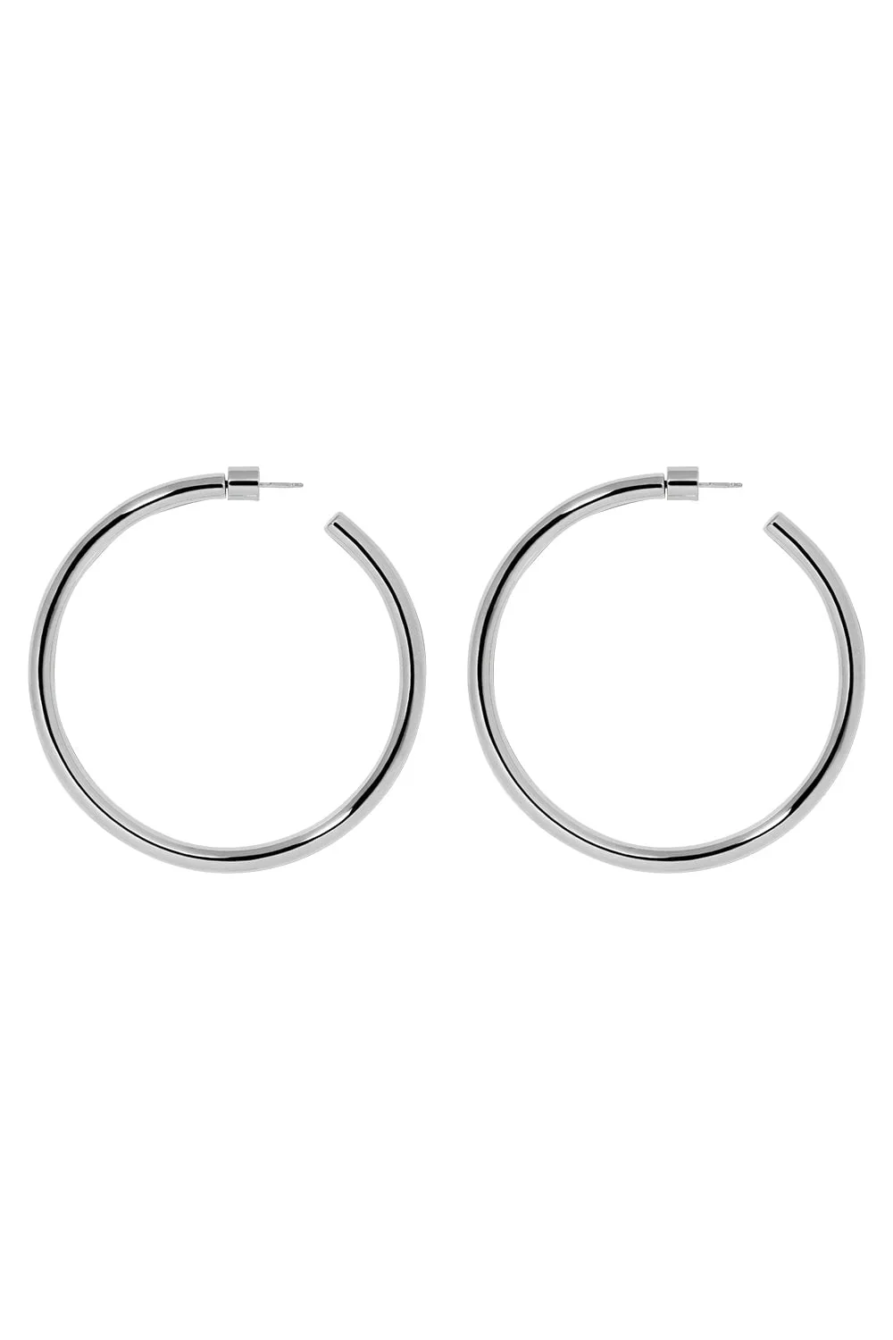 Lilly Hoop Earrings - Silver - 2in