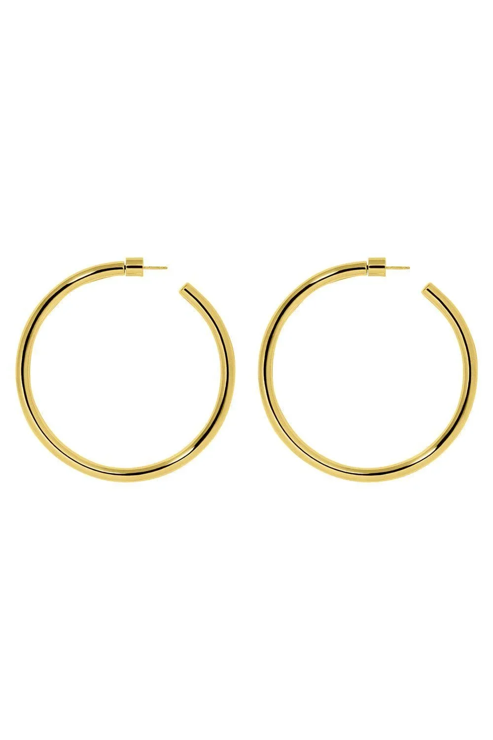 Lilly Hoop Earrings - Yellow Gold - 2in Lilly Hoop Earrings - Yellow Gold - 2in