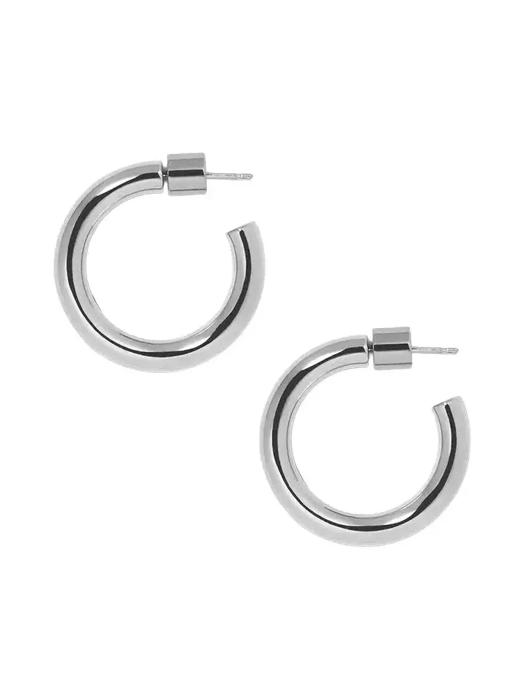 Lilly Huggie Earrings - Silver - 1in Lilly Huggie Earrings - Silver - 1in