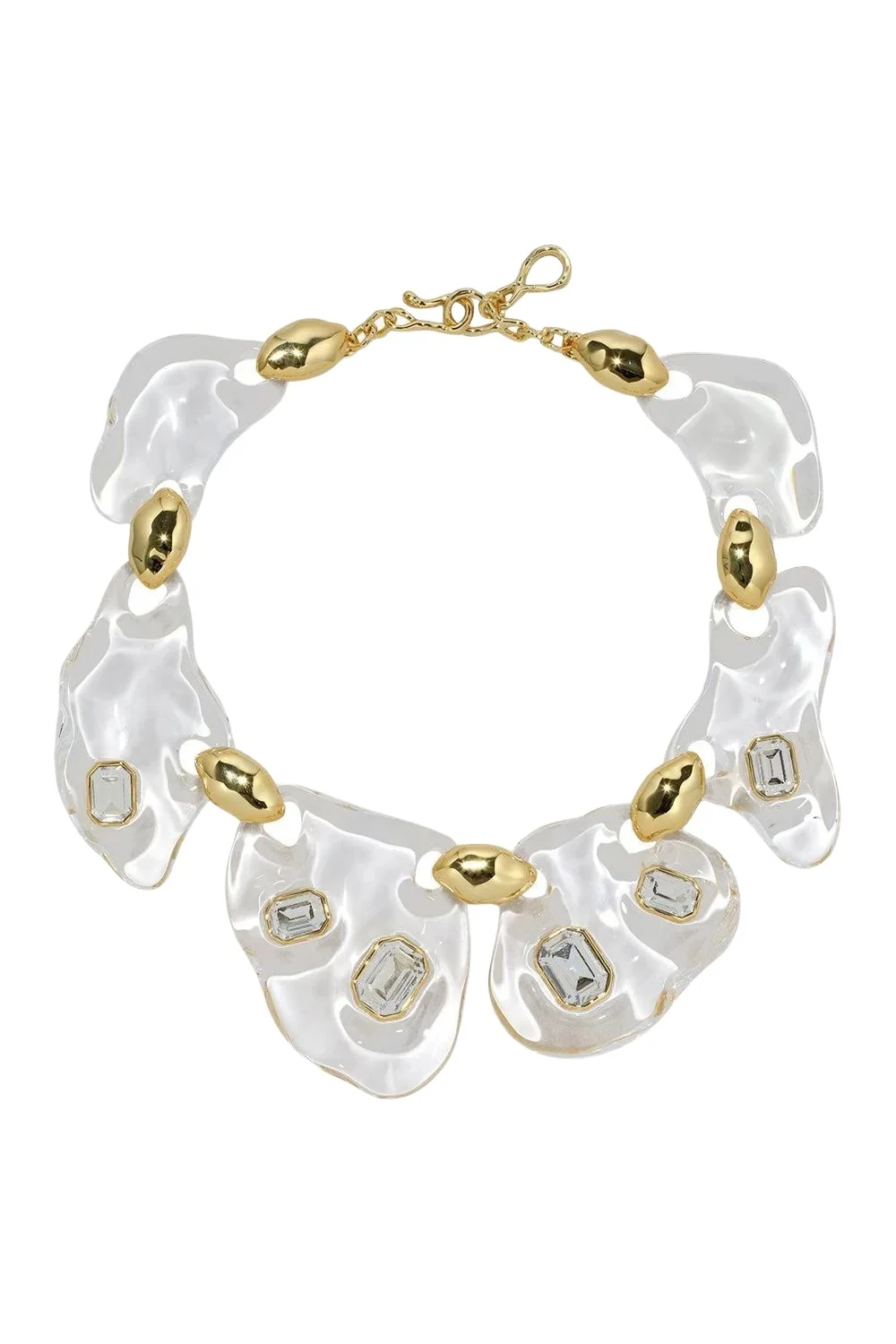Liquid Lucite Crystal Pebble Necklace