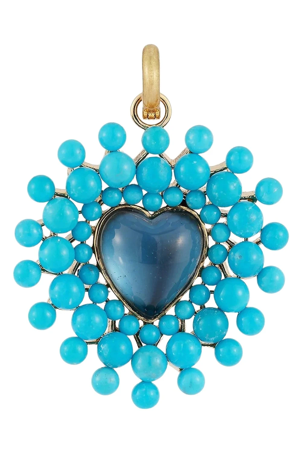 London Blue Topaz Turquoise Cluster Juliana Heart Charm