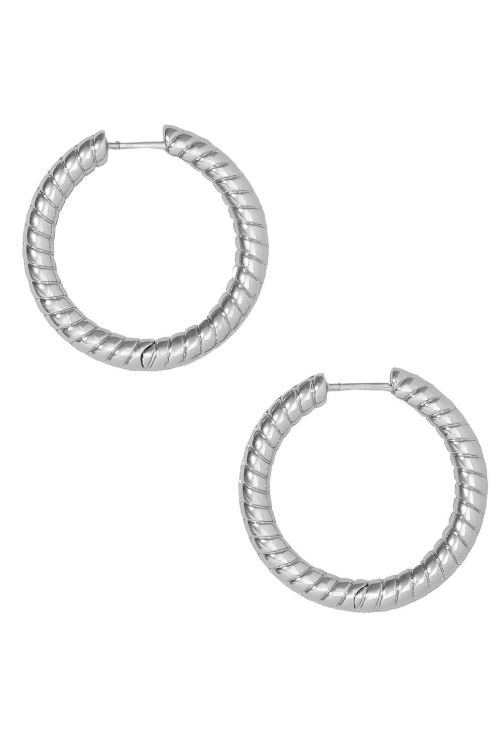 Madison Avenue Huggie Earrings - Rhodium Madison Avenue Huggie Earrings - Rhodium
