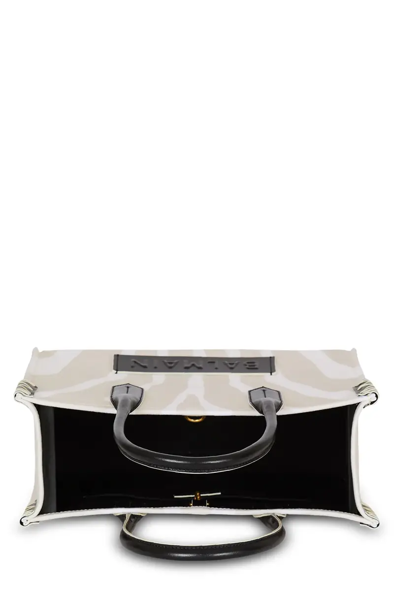 Balmain Medium B-Army Shopper Tote - Zebra Canvas | Thumbnail 5