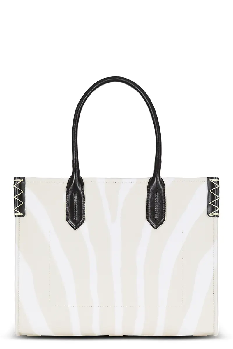 Balmain Medium B-Army Shopper Tote - Zebra Canvas | Thumbnail 9