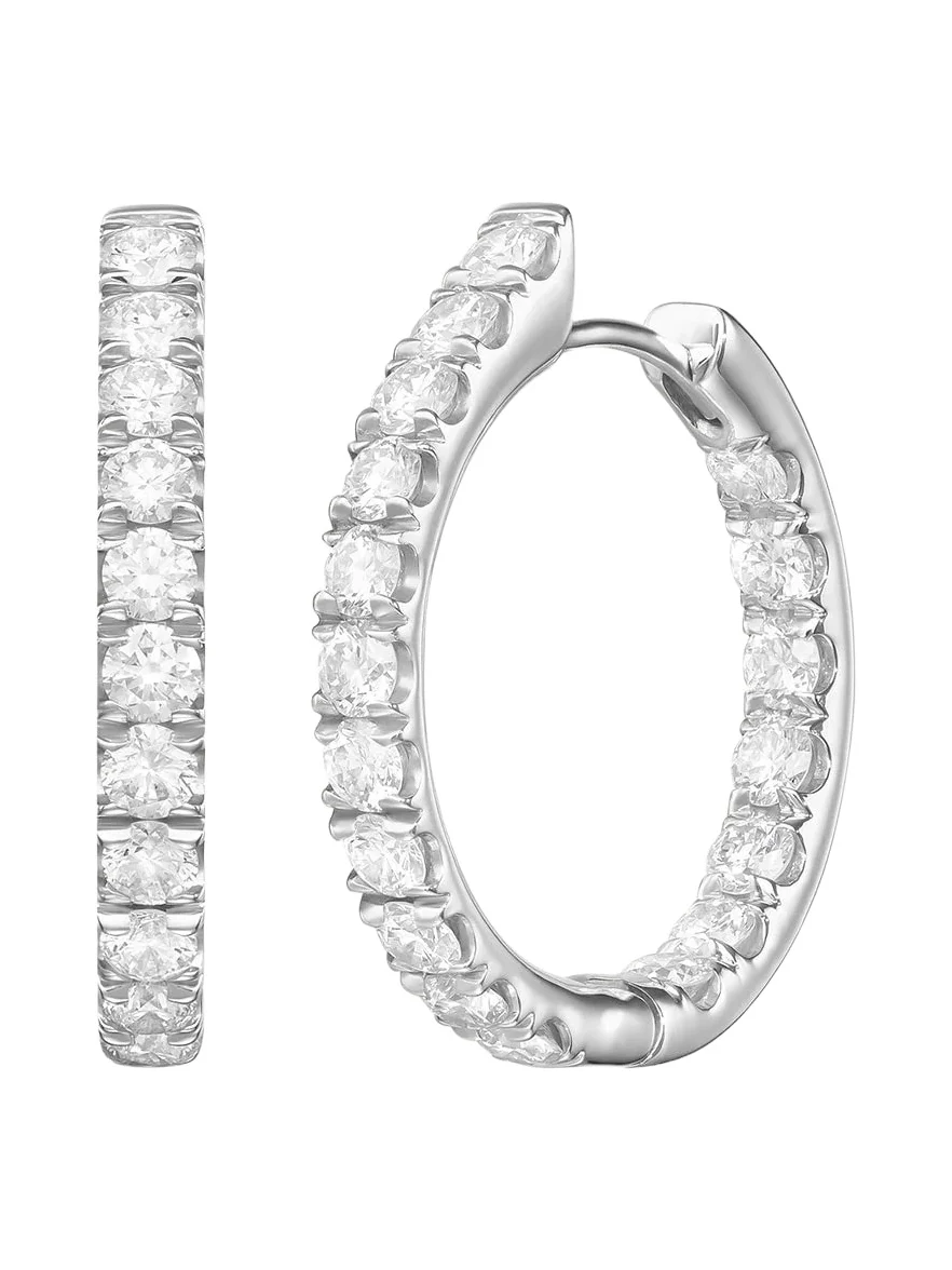 Melissa Kaye Medium Honey Diamond Hoop Earrings