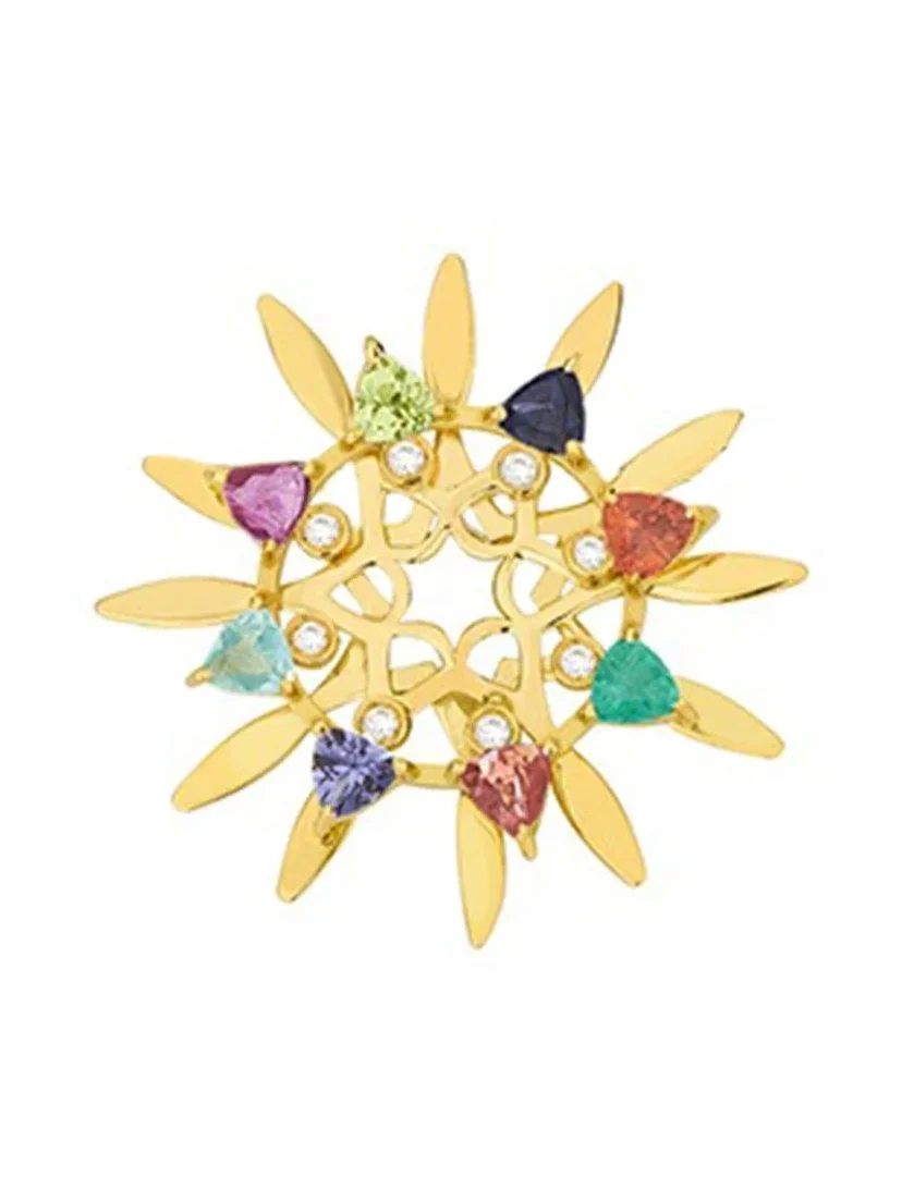 Medium Multi Sapphire Mandala Pendant