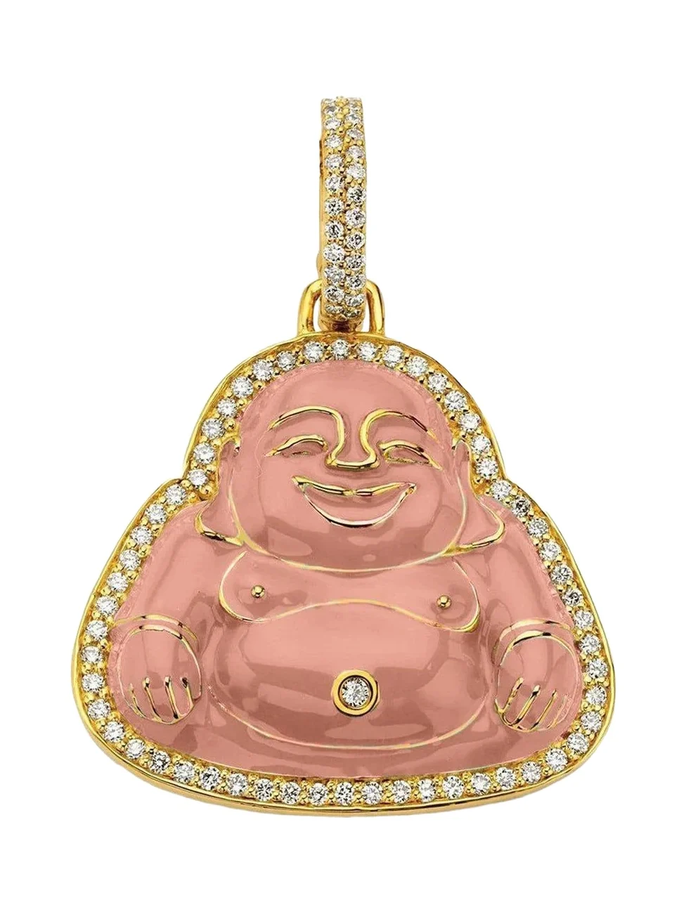 Medium Pink Happy Buddha Pendant
