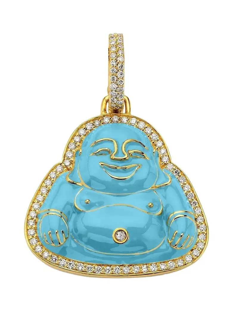Medium Sky Blue Happy Buddha Pendant Medium Sky Blue Happy Buddha Pendant