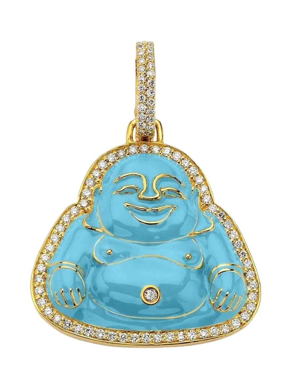 BUDDHA MAMA Medium Sky Blue Happy Buddha Pendant
