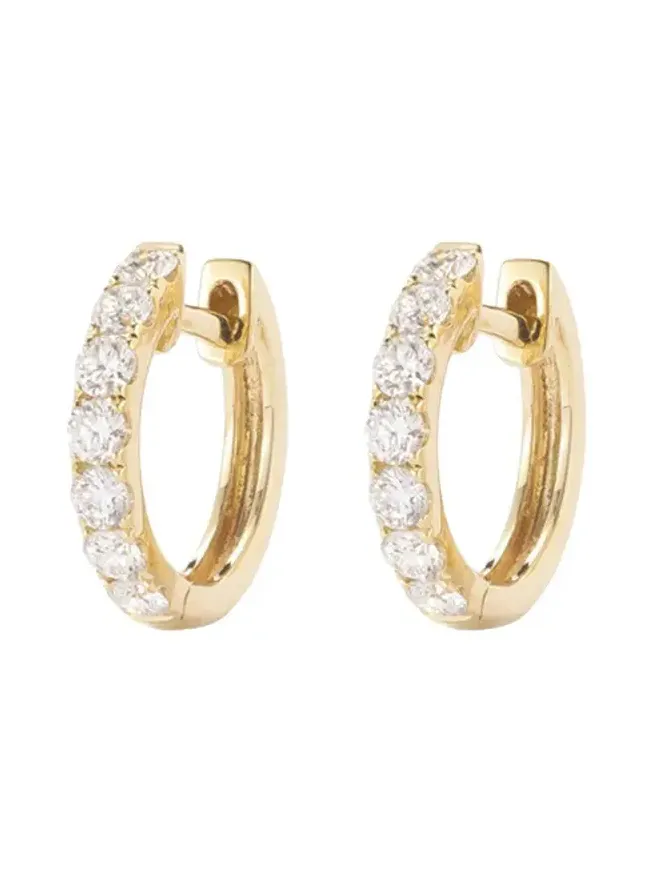 Midi Diamond Hoop Earrings