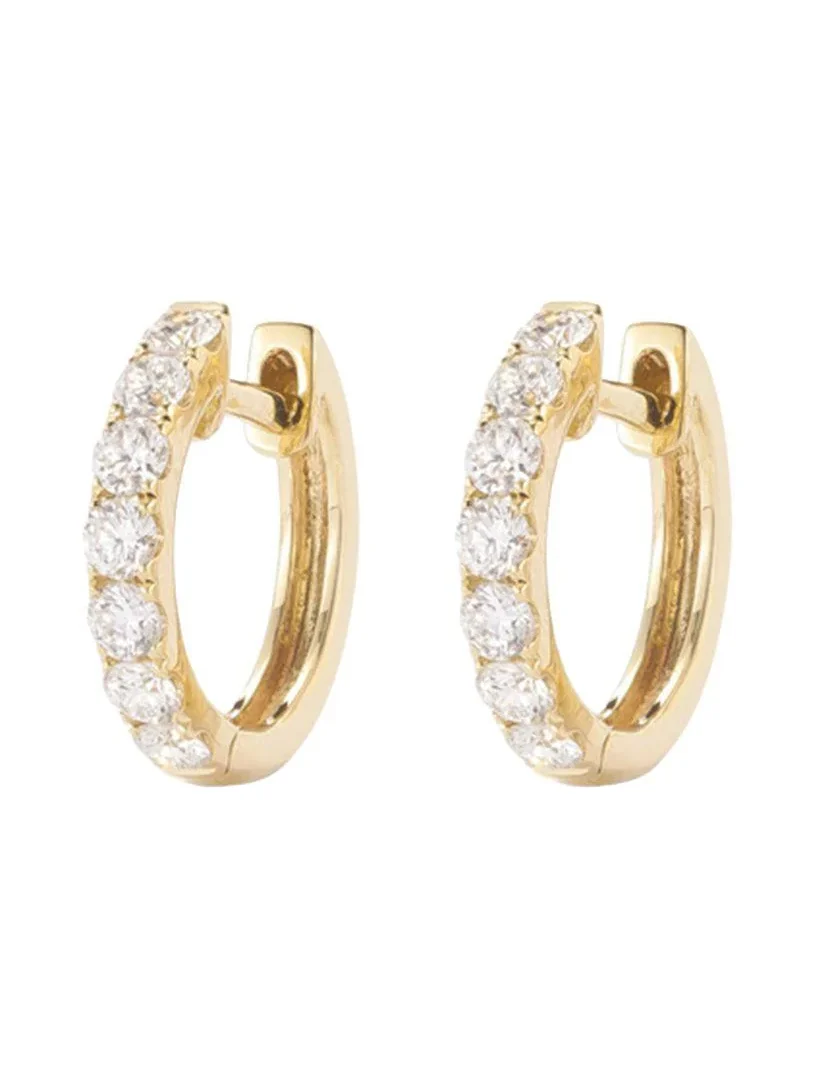 Midi Diamond Hoop Earrings