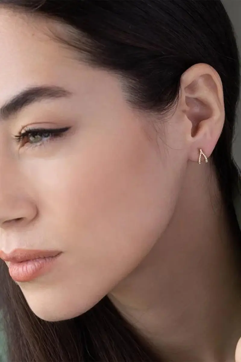 Jennifer Meyer Mini Diamond Wishbone Studs | Thumbnail 2 Jennifer Meyer Mini Diamond Wishbone Studs | Thumbnail 2