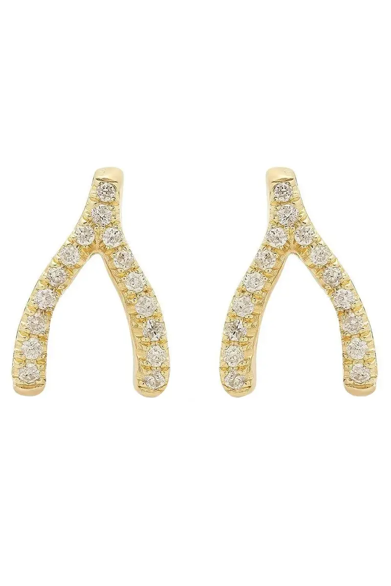 Jennifer Meyer Mini Diamond Wishbone Studs | Image 1 Jennifer Meyer Mini Diamond Wishbone Studs | Image 1