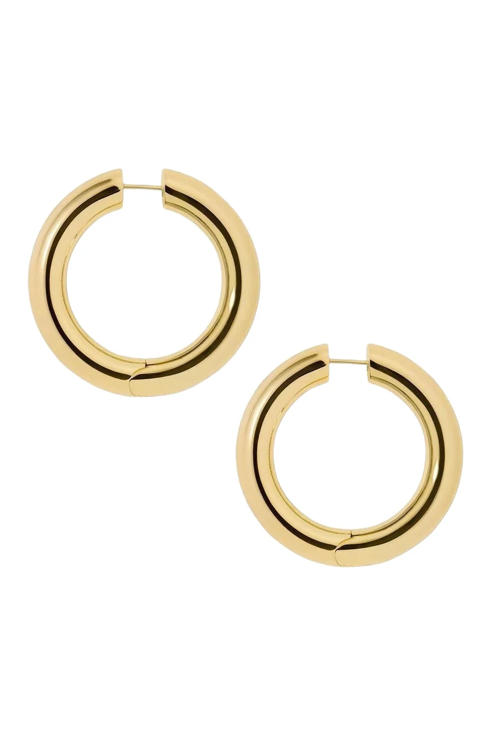 Mini Samira Hinged Hoop Earrings - Yellow Gold - 1in