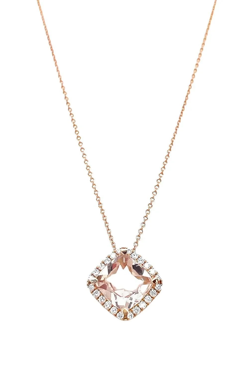 Morganite Diamond Pendant Necklace Morganite Diamond Pendant Necklace