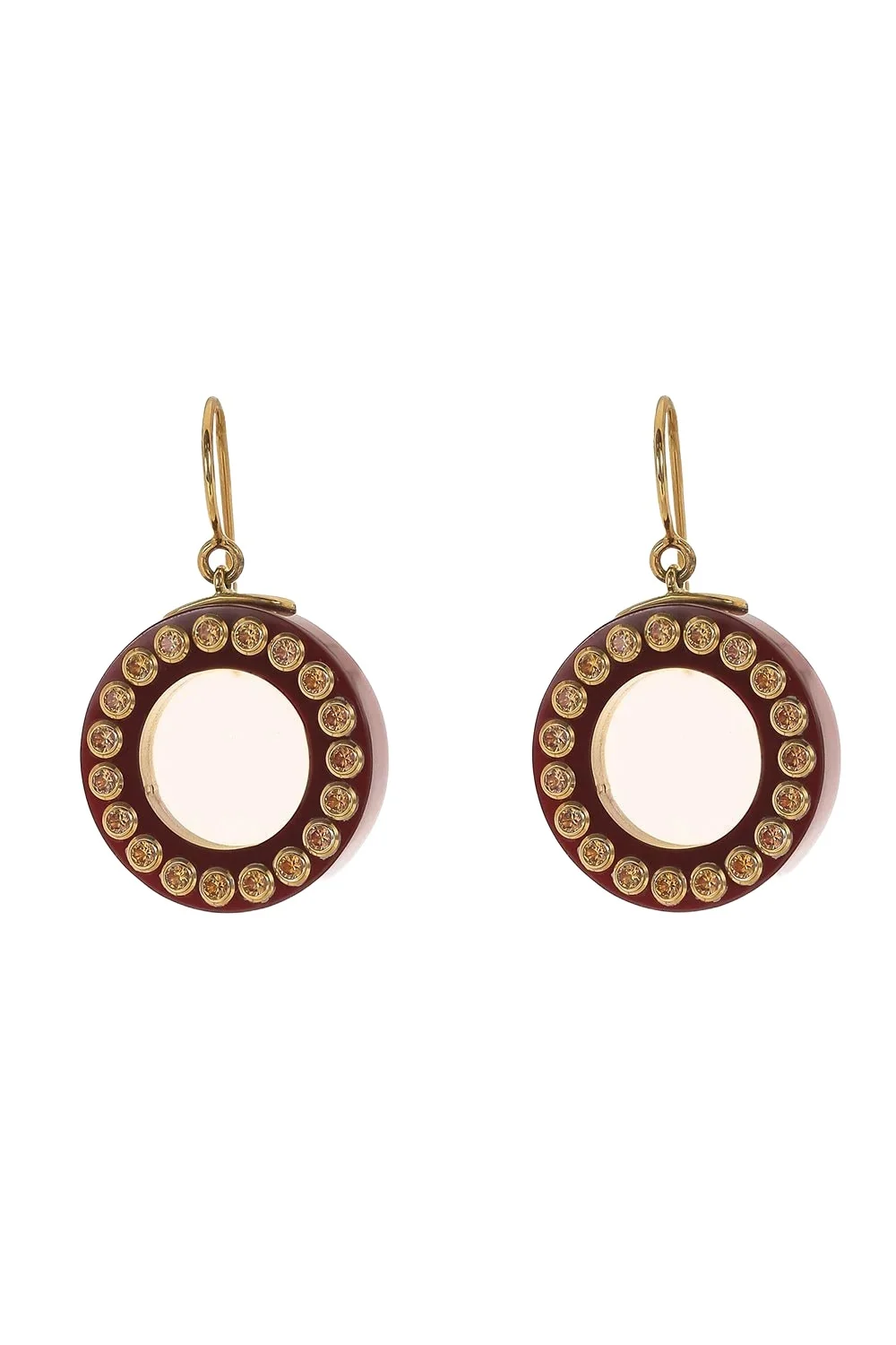 MARK DAVIS Mozambique Garnet Burgundy Bakelite Earrings