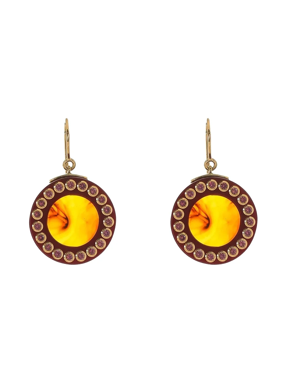 MARK DAVIS Mozambique Garnet Tortoise Bakelite Earrings