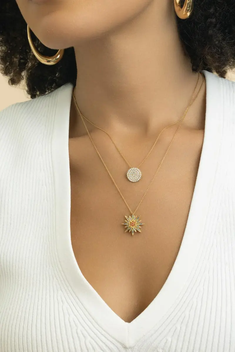 LISA NIK Multi Sapphire Star Necklace | Thumbnail 2