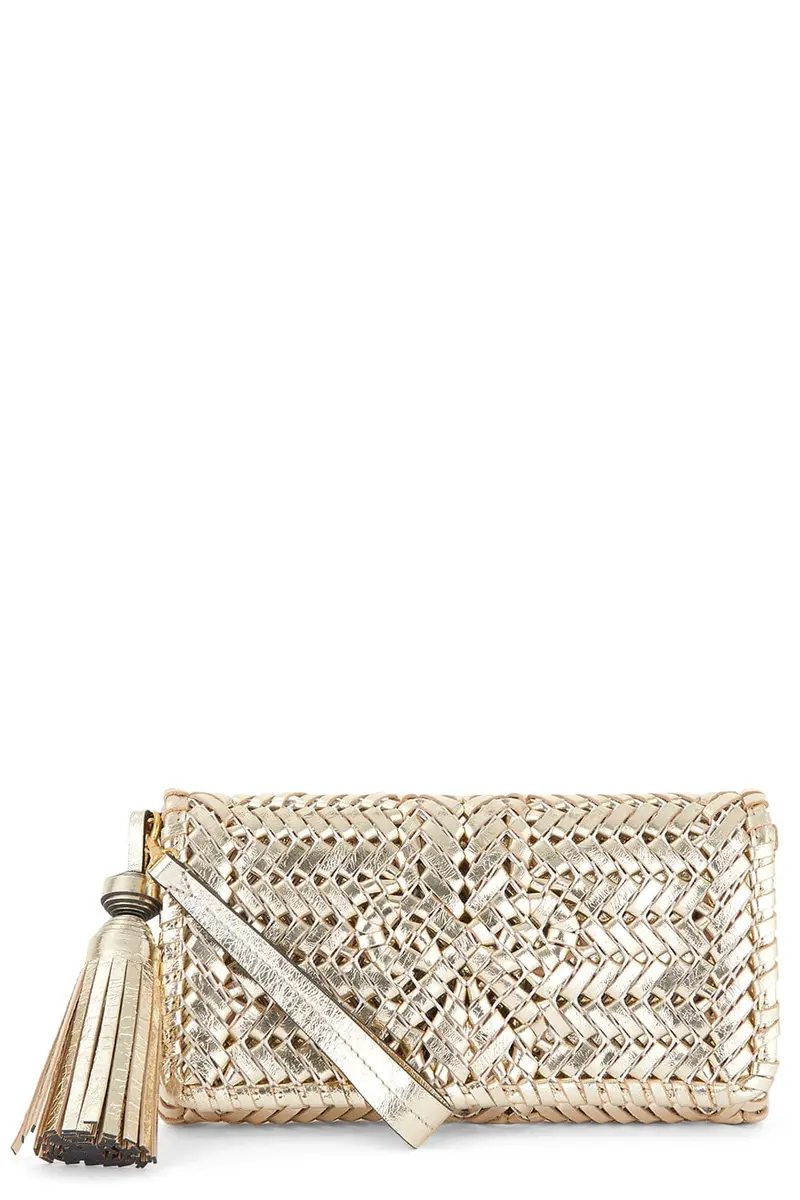 Anya Hindmarch Neeson Tassel Clutch - Platino | Image 1 Anya Hindmarch Neeson Tassel Clutch - Platino | Image 1