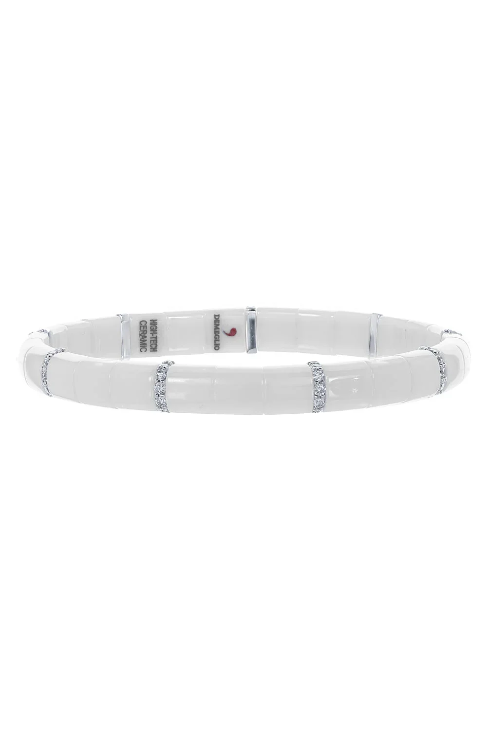 Nine Diamond Gold White Ceramic Pura Stretch Bracelet Nine Diamond Gold White Ceramic Pura Stretch Bracelet