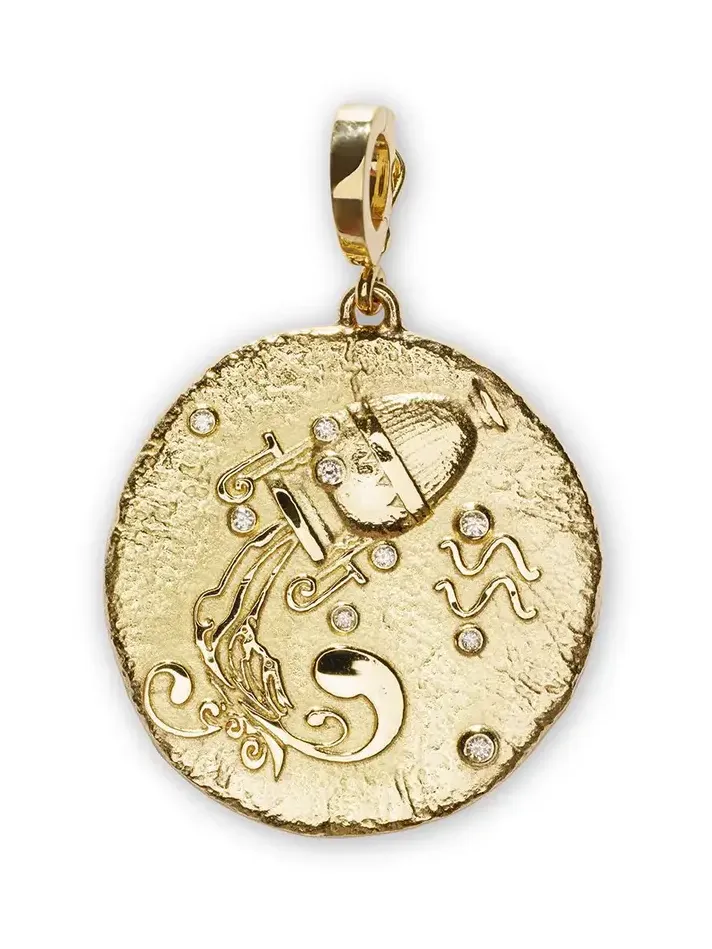 Of The Stars Aquarius Large Coin Pendant Of The Stars Aquarius Large Coin Pendant