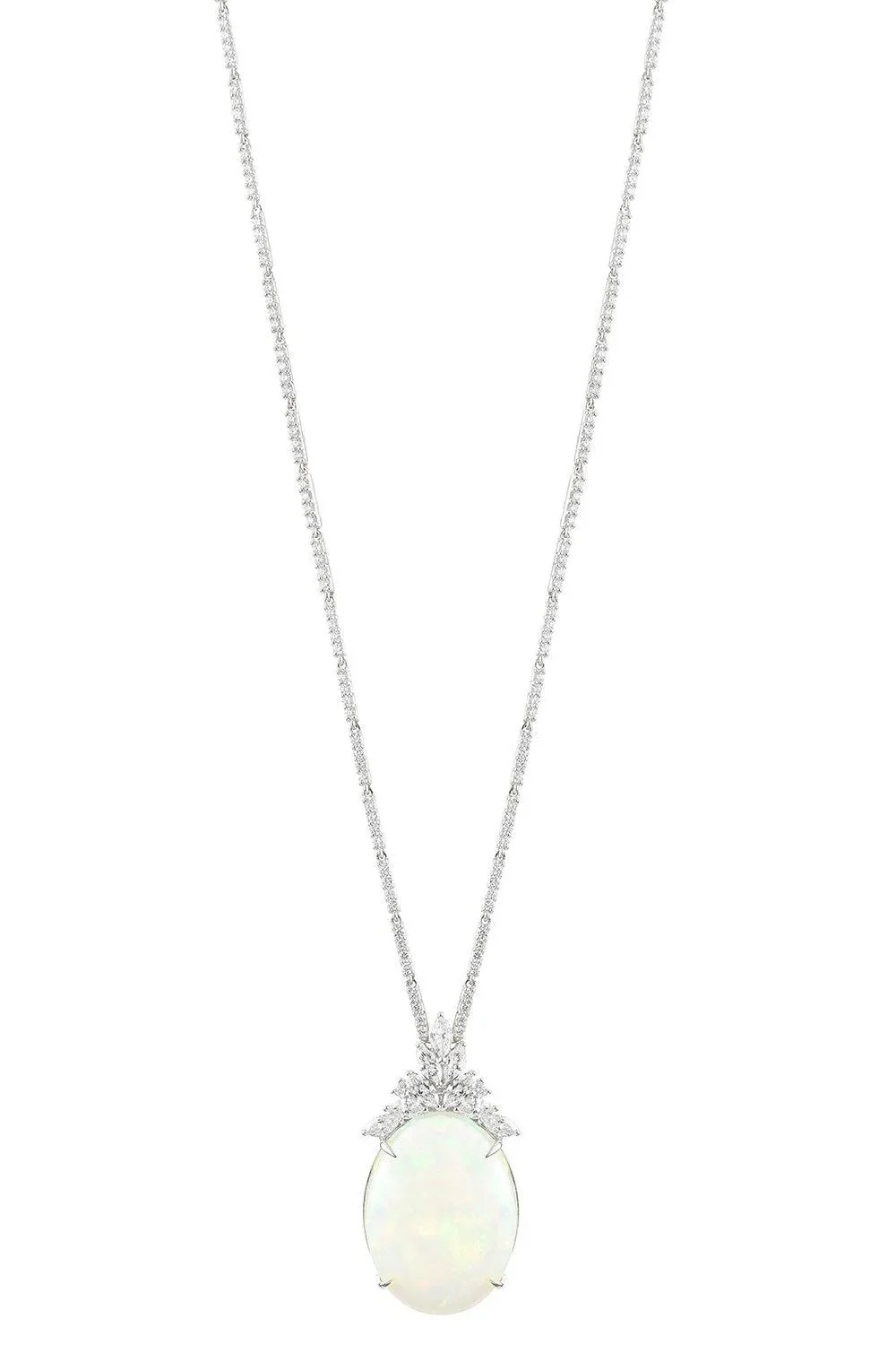 YEPREM Opal Diamond Pendant Reign Necklace
