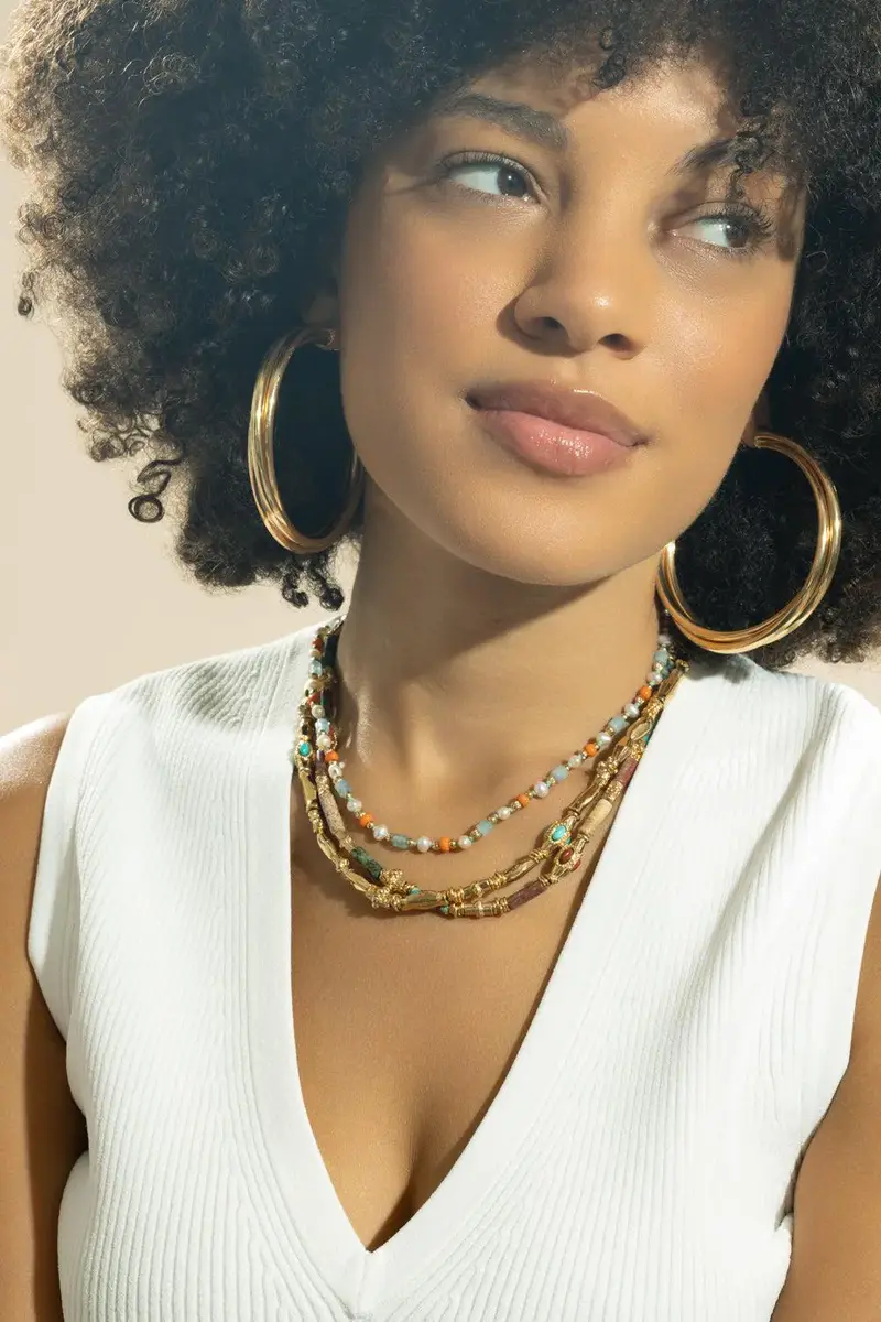 Gas Bijoux Orange Blue Pearl Beaded Alex Necklace | Thumbnail 3 Gas Bijoux Orange Blue Pearl Beaded Alex Necklace | Thumbnail 3