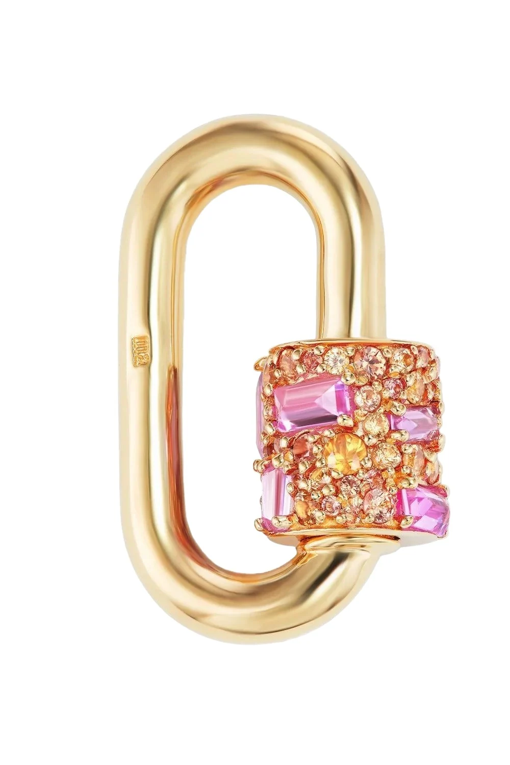 Orange Pink Sapphire Stoned Chubby Medium Lock